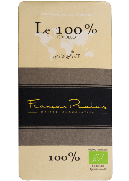 Francois Pralus 100% - ren mørk chokolade - - Konfekture - TeSelskabet