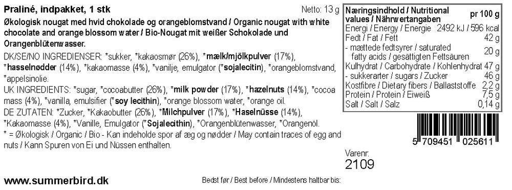 Sommerfugle Praliné 40 stk ØKO