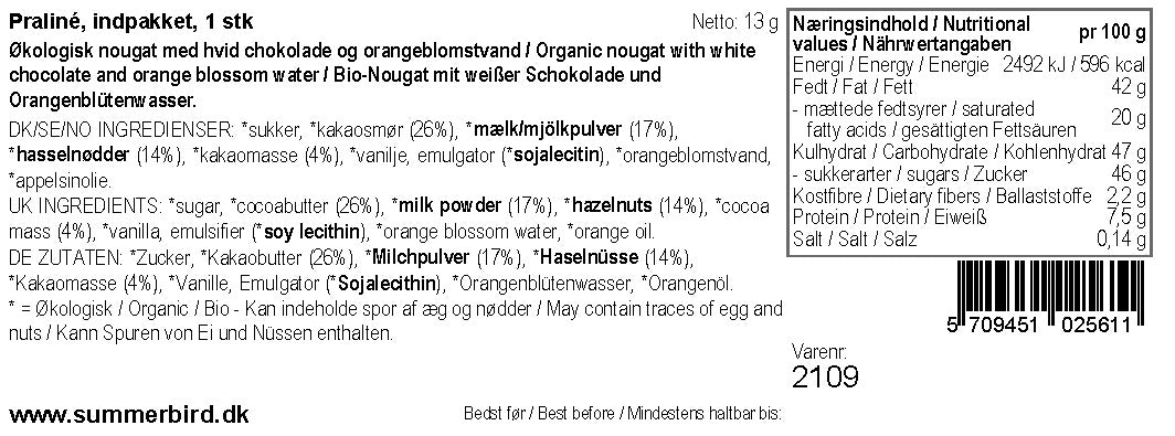 Sommerfugle Praliné 40 stk ØKO