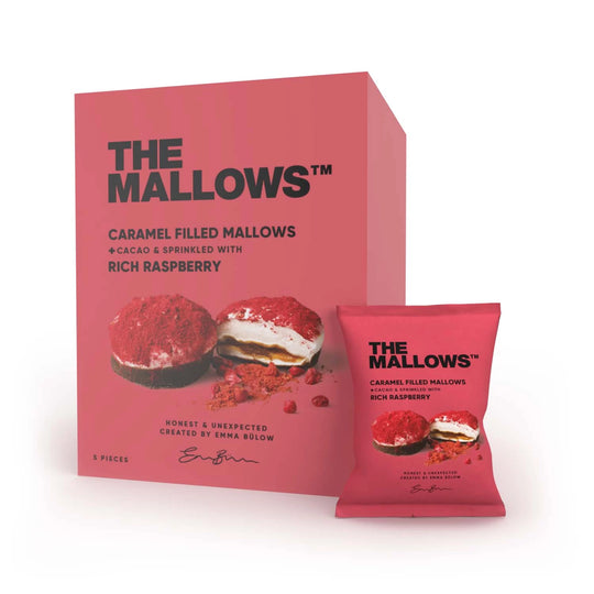 Filled Mallows - Raspberry æske med 5 stk - Konfekture - TeSelskabet